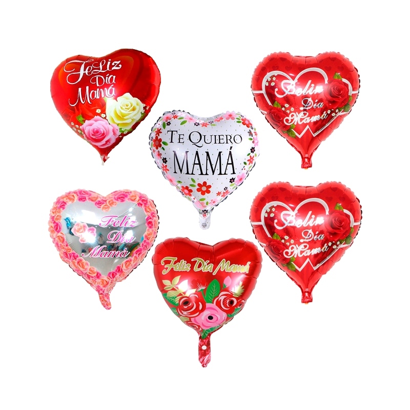 Globo Metalico Corazon Tamaño N°10 Feliz Dia Mamá Globos Yuli 2918