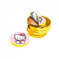 Sticker moneda chocolate de Hello Kitty
