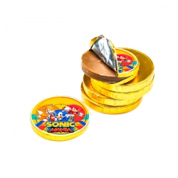Sticker moneda chocolate de Sonic