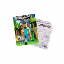 10 tarjetas de invitación Minecraft