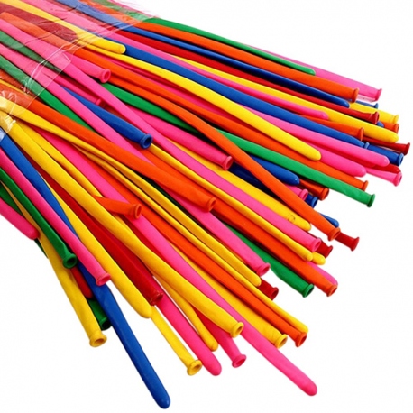 Globo Latex Largo o Pencil Neon en Colores Surtidos!! - Globos Yuli