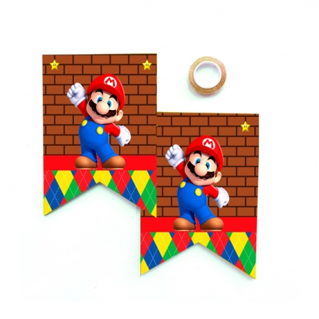Guirnalda de cumpleaños Super Mario Bros