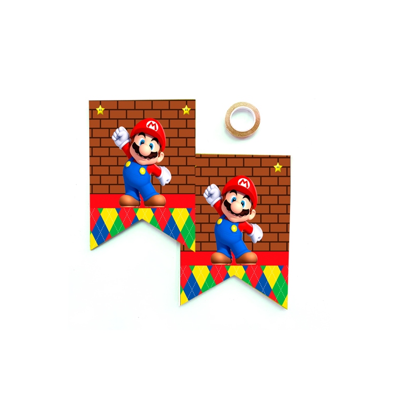 Banner de Cumpleaños Super Mario Bros!! - Adquierelo en Globos Yuli