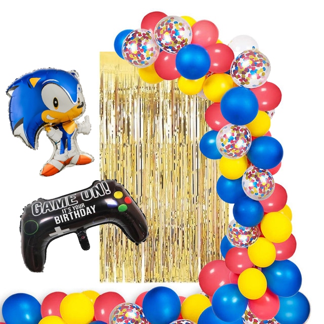 Arco y Decoración de Globos Feliz Cumpleaños Sonic