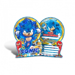 10 tarjetas de invitación Sonic