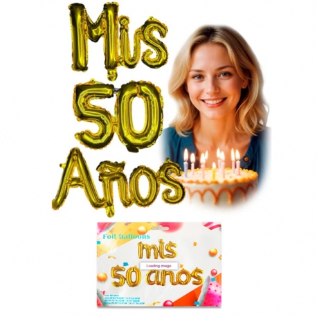 Frase globo cursiva Mis 50 Años