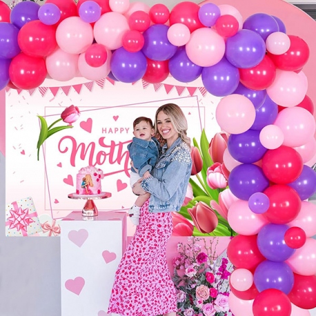 Arco de globos Feliz Día Mamá n°2