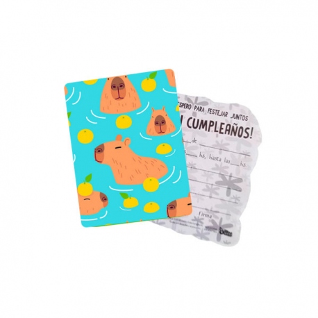 10 invitaciónes Capibara