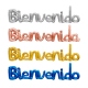 Frase globo cursiva Bienvenido