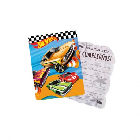 10 invitaciónes Hot Wheels 10 invitaciónes Hot Wheels