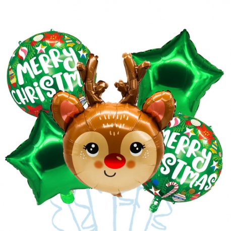 Bouquet de globos Feliz Navidad n°5