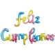 Frase globo cursiva Feliz Cumpleaños