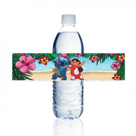 Etiqueta de botella Lilo y Stitch