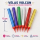 Vela Volcan 12cm - 6 unidades