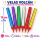 Vela Volcan 15cm - 6 unidades