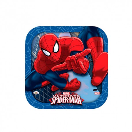 8 Platos cuadrados de Spider man