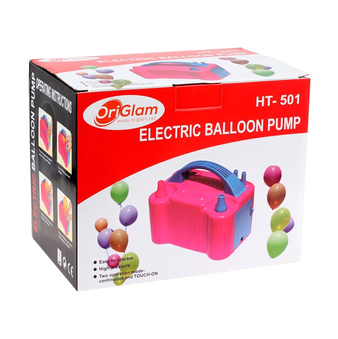 Inflador De Globos Electrico 2 Boquillas Rosado Pk 305 Globos Yuli