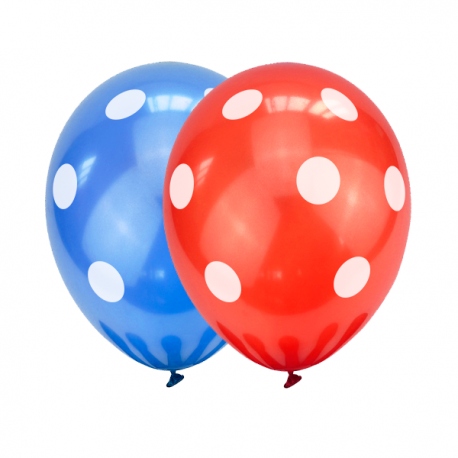 Globos polka rojo yazul