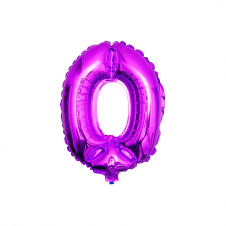 Globos numeros metalico fucsia 40cm