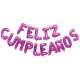 Globos letras "feliz cumpleaños" fucsia