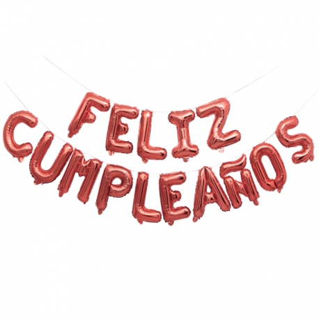 Globos letras "feliz cumpleaños" rojo