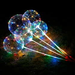 Globo burbuja + luces led + paliglobo