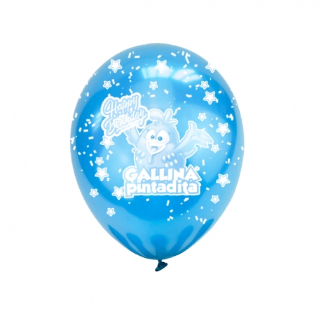 50 Globos estampados Gallina Pintadita