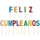 Vela letras escarchadas "Happy Birthday" y "Feliz Cumpleaños"