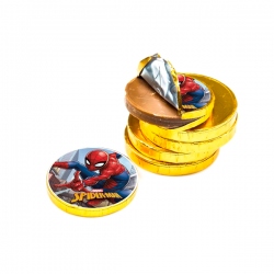 Sticker moneda chocolate Spiderman