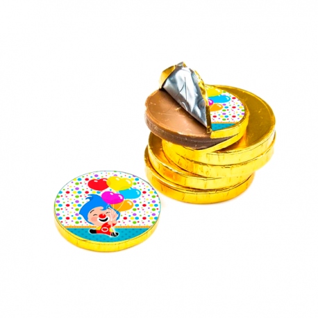 Sticker moneda chocolate Payaso Plim Plim