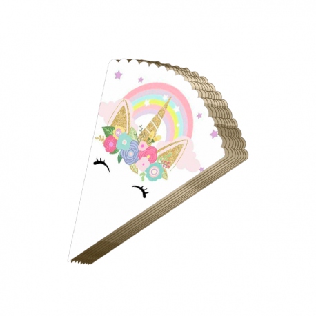 Conos de canchita unicornio - 10 unidades