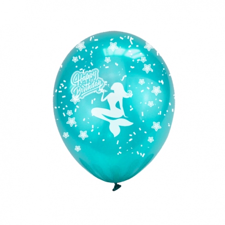 50 Globos estampados Sirena