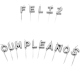 Vela letras de colores "Feliz Cumpleaños"