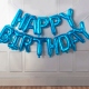Frase globo azul Happy Birthday
