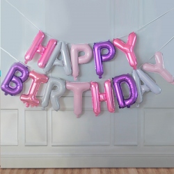 Globo letras "happy birthday" unicornio