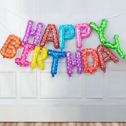 Globo letras happy birthday decorado