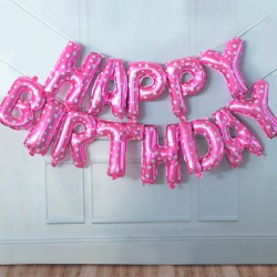 Globos letras "happy birthday" corazones