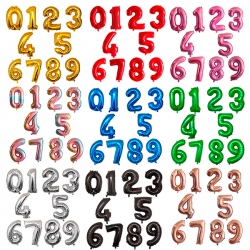 Globo metalico números colores de 40cm