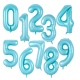 Globo metálico números Azul Pastel de 80 cm