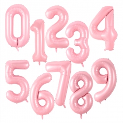 Globo metálico números Rosado Pastel de 80 cm