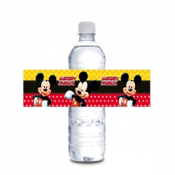 Etiqueta de botella mickey mouse