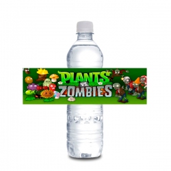 Etiqueta de botella Plants vs Zombies