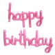 Frase globo rosado Happy Birthday
