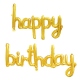 Globo letras happy birthday dorado