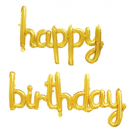 Frase globo cursiva Happy Birthday