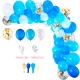 Arco organico de globos azul y celeste