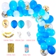 Arco organico de globos azul y celeste